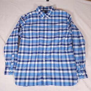 Lands End Sail Rigger Oxford Button Shirt Mens 2XLT (XXL/T) Traditional Fit Blue